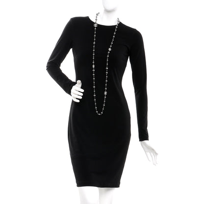 Chanel Crystal Bead CC Long Necklace Ruthenium 2 of 4