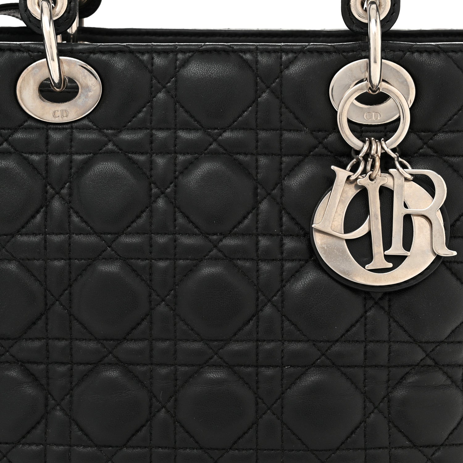 Christian Dior Lambskin Cannage Medium Lady Dior Black 8 of 15