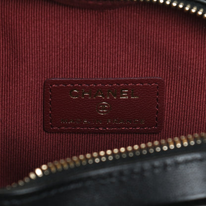 Chanel Lambskin Quilted CC In Love Heart Clutch With Chain Black 6 of 11