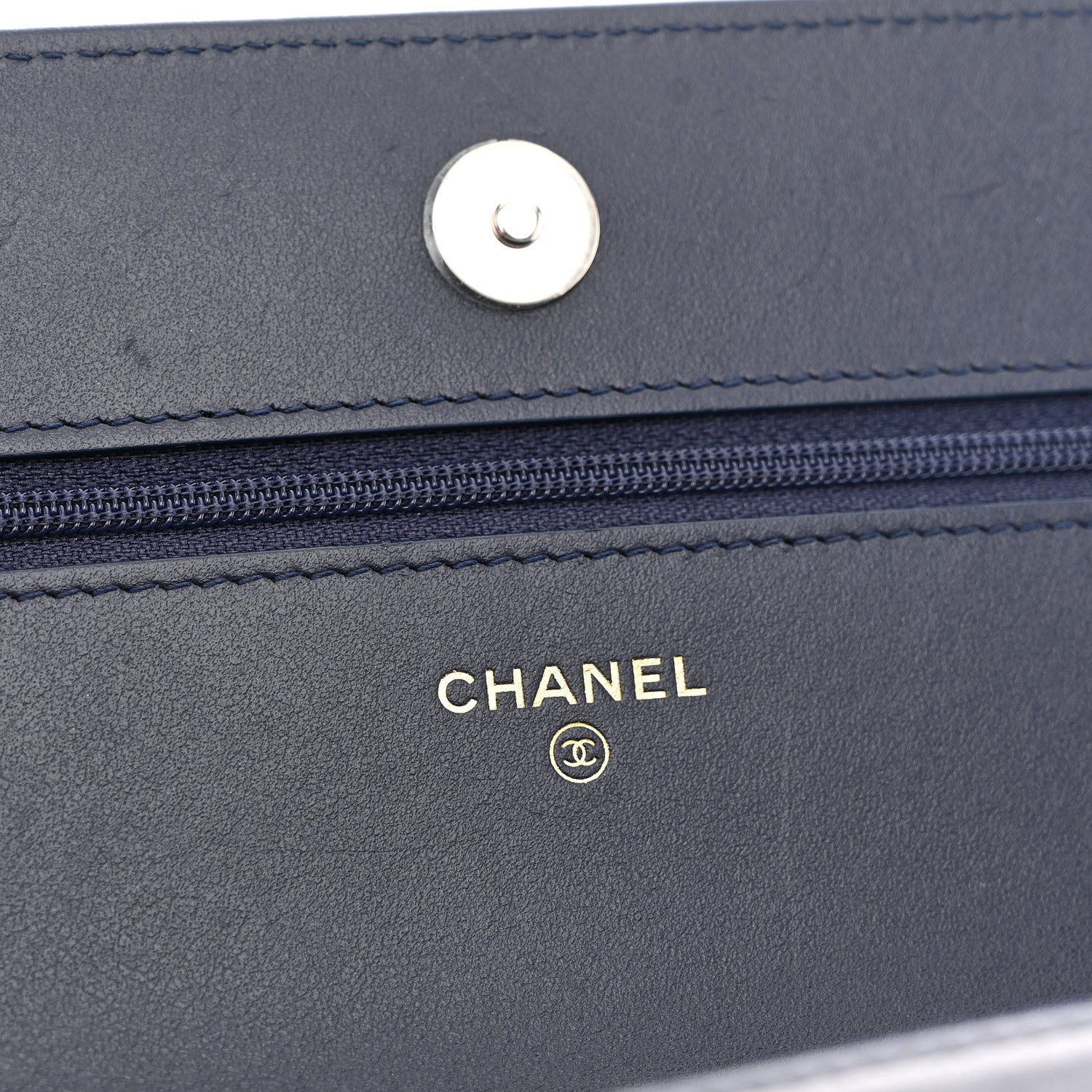 Chanel Denim Quilted Chanel 19 Wallet On Chain WOC Blue 6 of 11