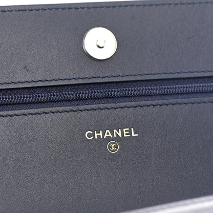Chanel Denim Quilted Chanel 19 Wallet On Chain WOC Blue 6 of 11