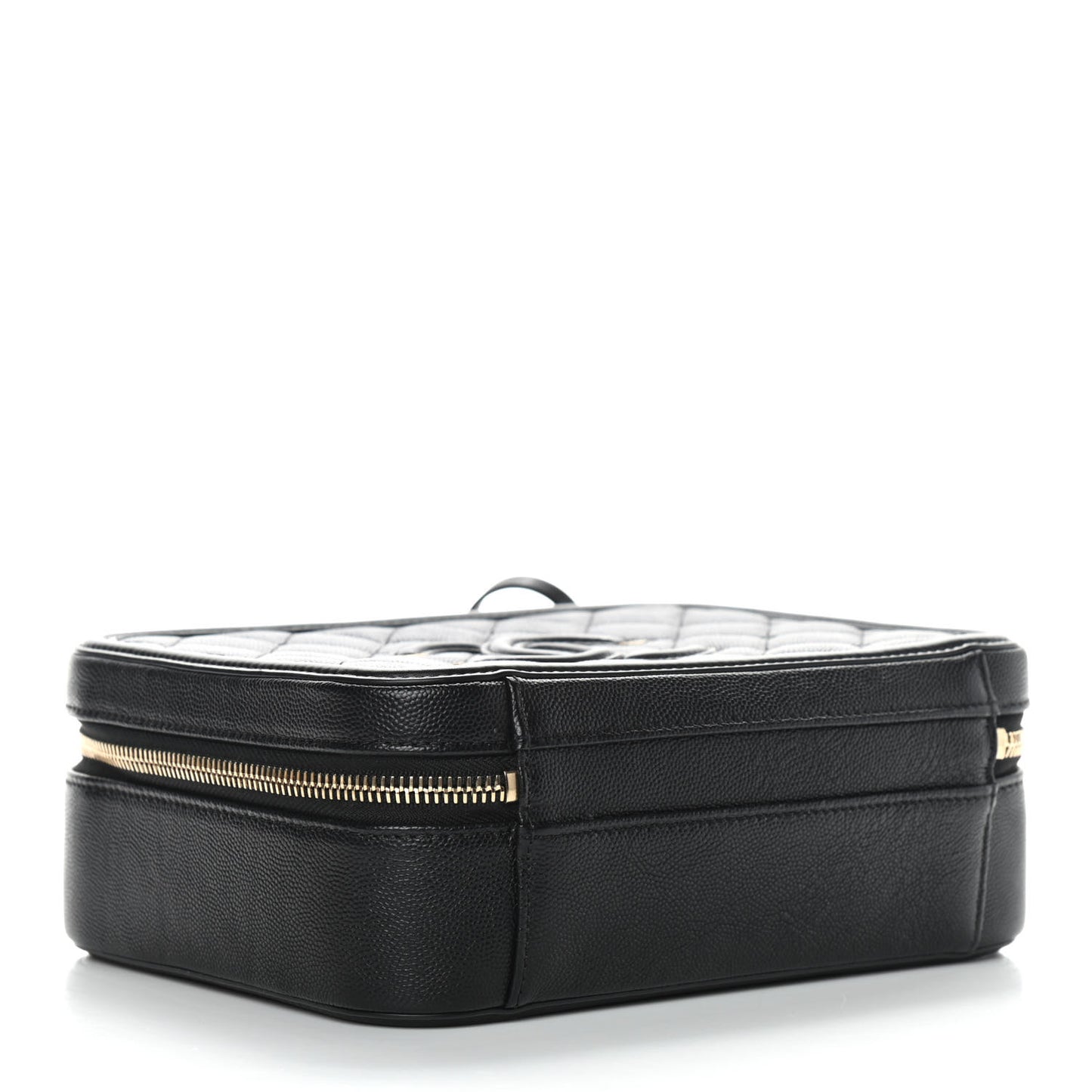Caviar Quilted Medium CC Filigree Vanity Case Black