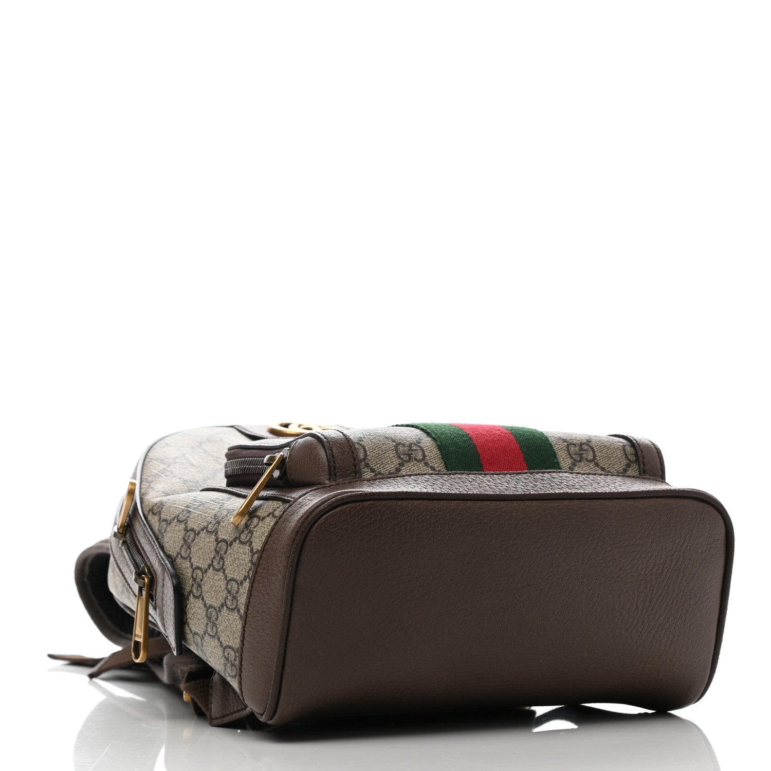 Gucci GG Supreme Monogram Calfskin Web Small Ophidia Day Backpack Beige Ebony New Acero 4 of 11