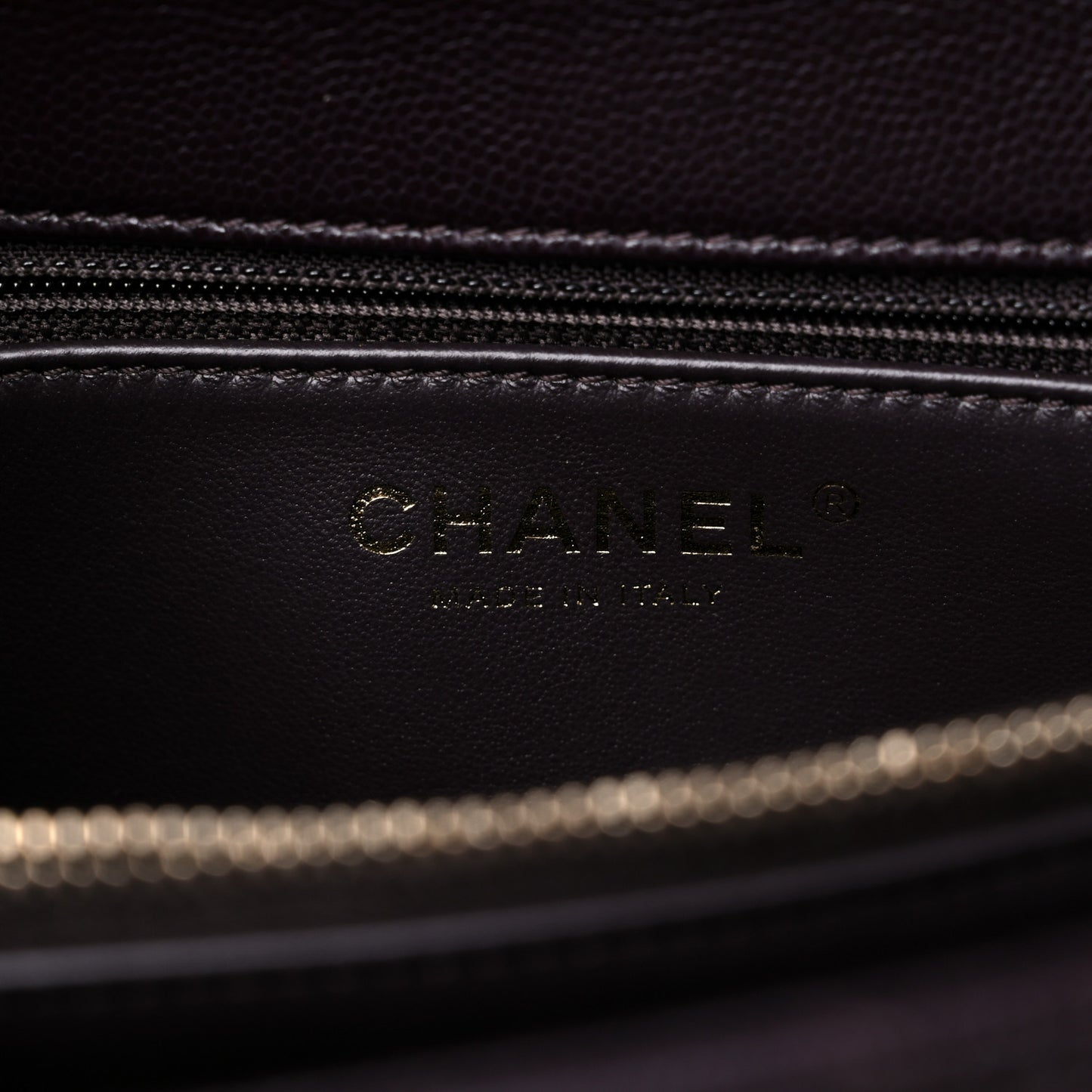 Caviar Quilted Small Coco Handle Flap Dark Brown