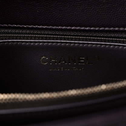 Chanel Caviar Quilted Small Coco Handle Flap Dark Brown 6 of 10