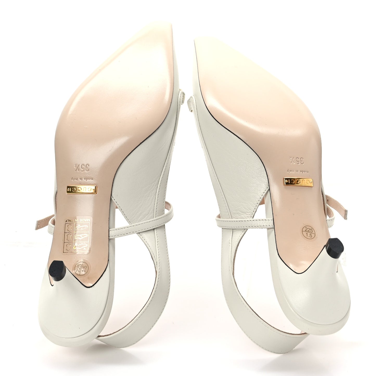 Malaga Kid Zumi Low Heel Slingback Pumps 35.5 White