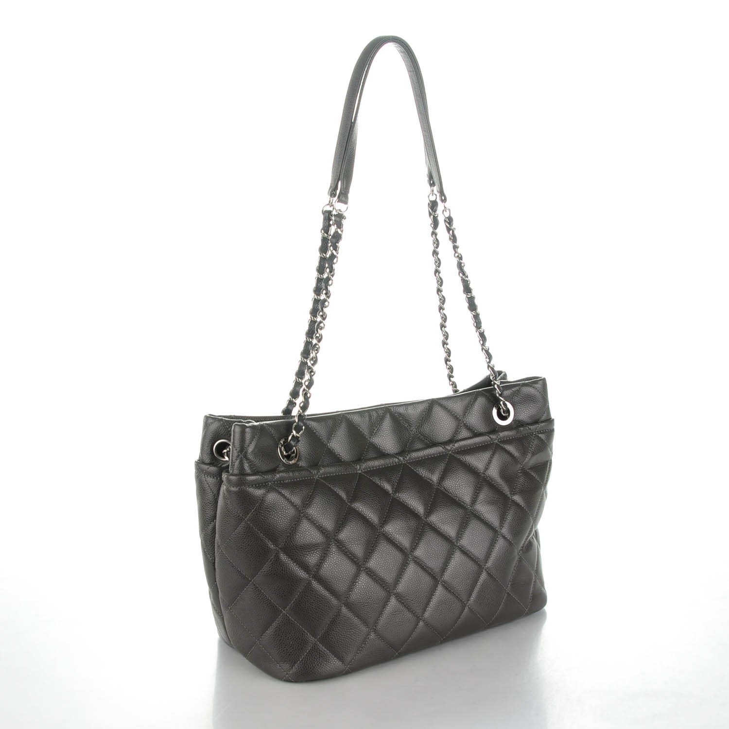 Chanel Caviar Quilted Timeless CC Soft Tote Dark Grey 3 of 7
