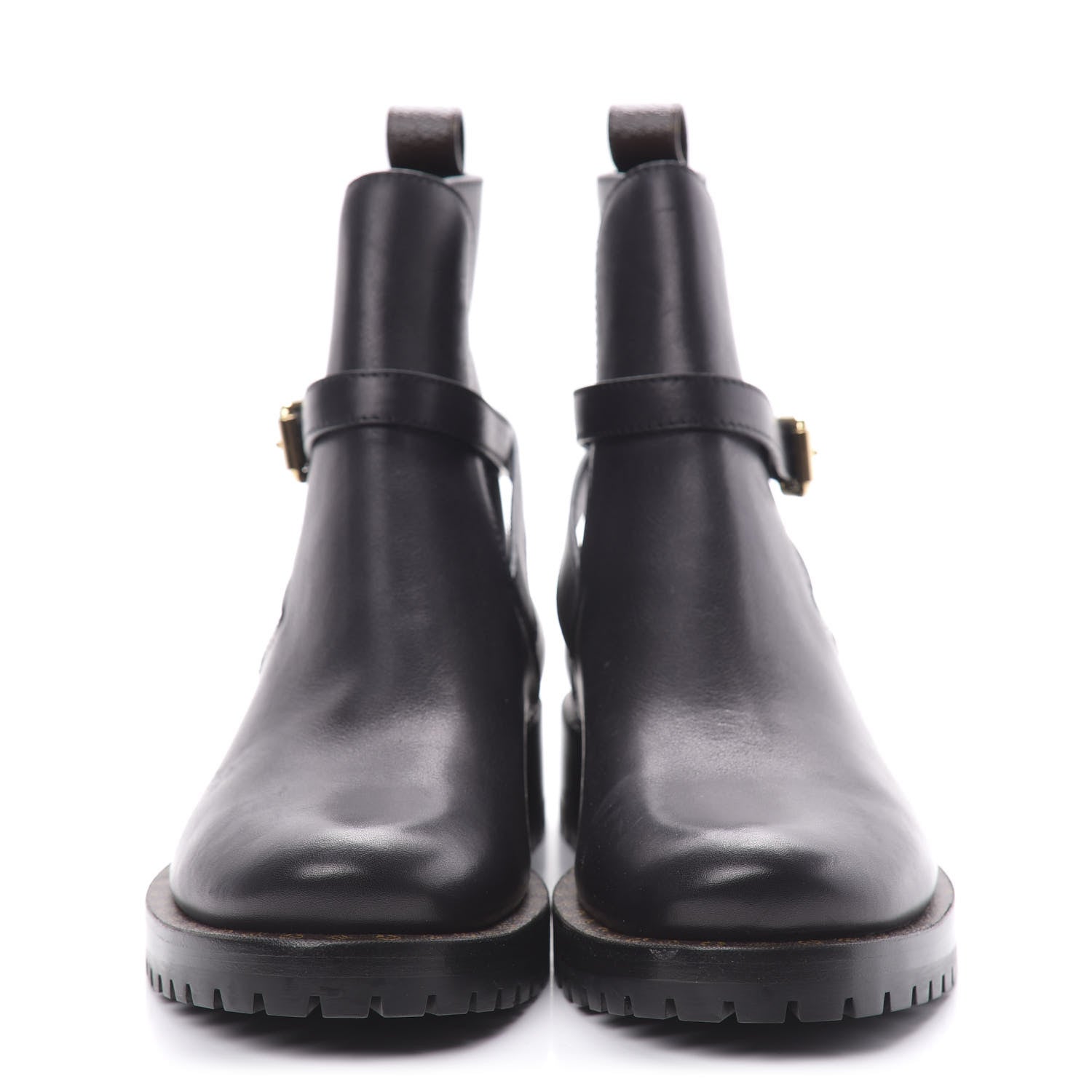 Louis Vuitton Calfskin Monogram Discovery Flat Ankle Boots 38.5 Black 2 of 8