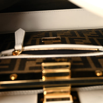 Fendi Vitello Seta Canvas FF Mini Peekaboo Iconic Satchel Uovo Sigaro Marrone 6 of 11