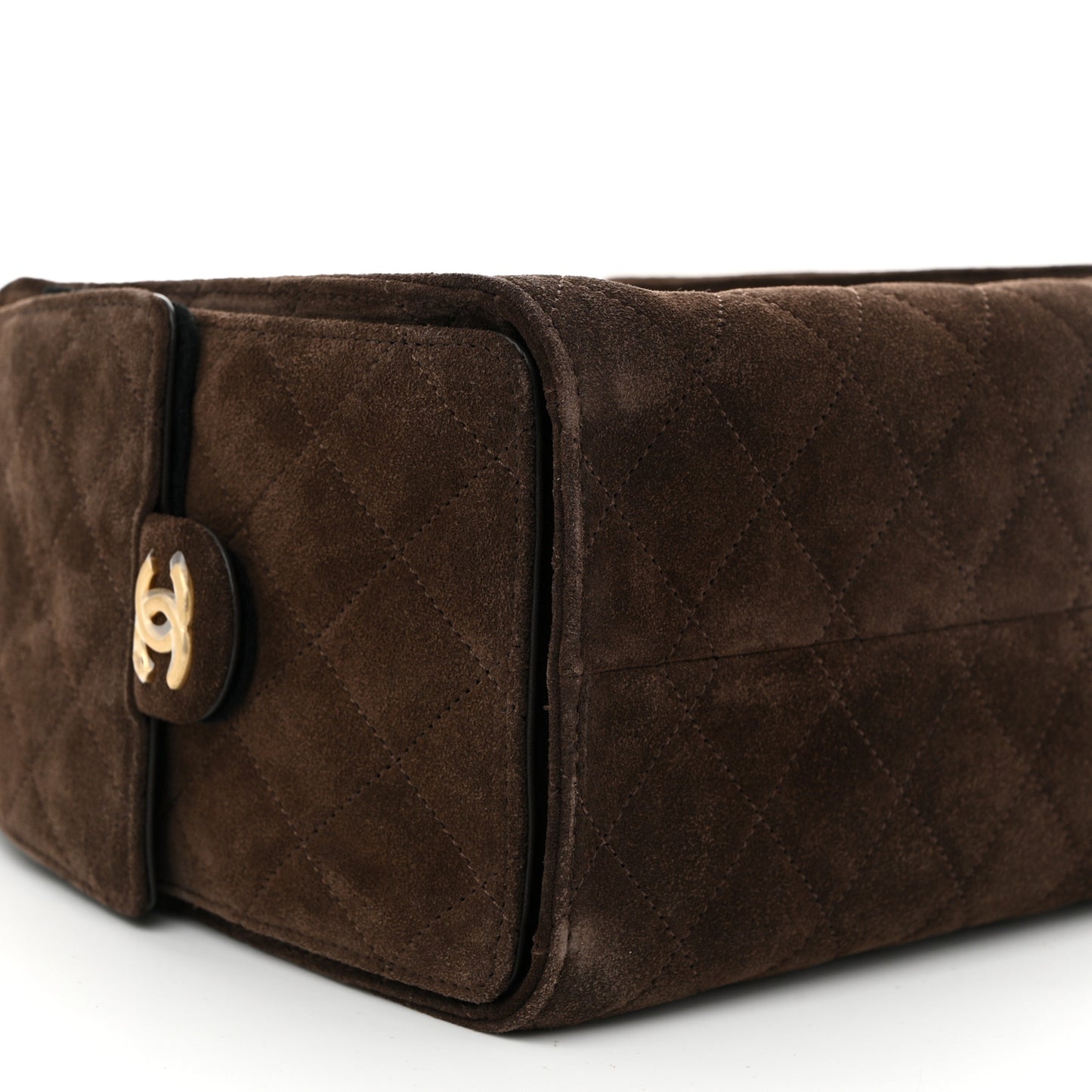 Suede Quilted Small Chanel 25 Handbag Dark Brown