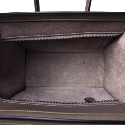 Celine Drummed Calfskin Micro Luggage Souris 4 of 4