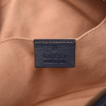 Gucci Calfskin Matelasse GucciGhost Small GG Marmont Chain Shoulder Bag Blue Agata Hibiscus Red 6 of 8