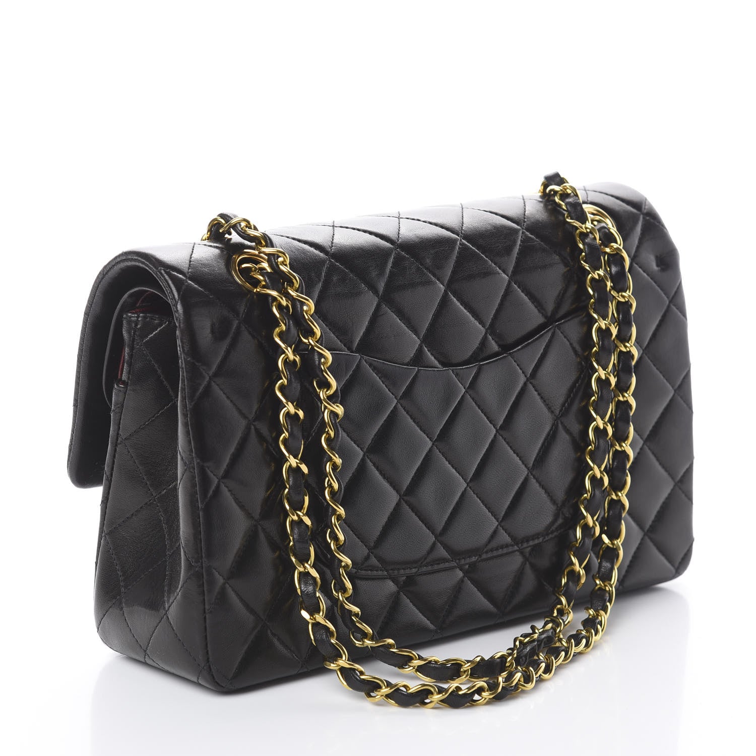 Chanel Lambskin Quilted Medium Double Flap Black 2 of 9