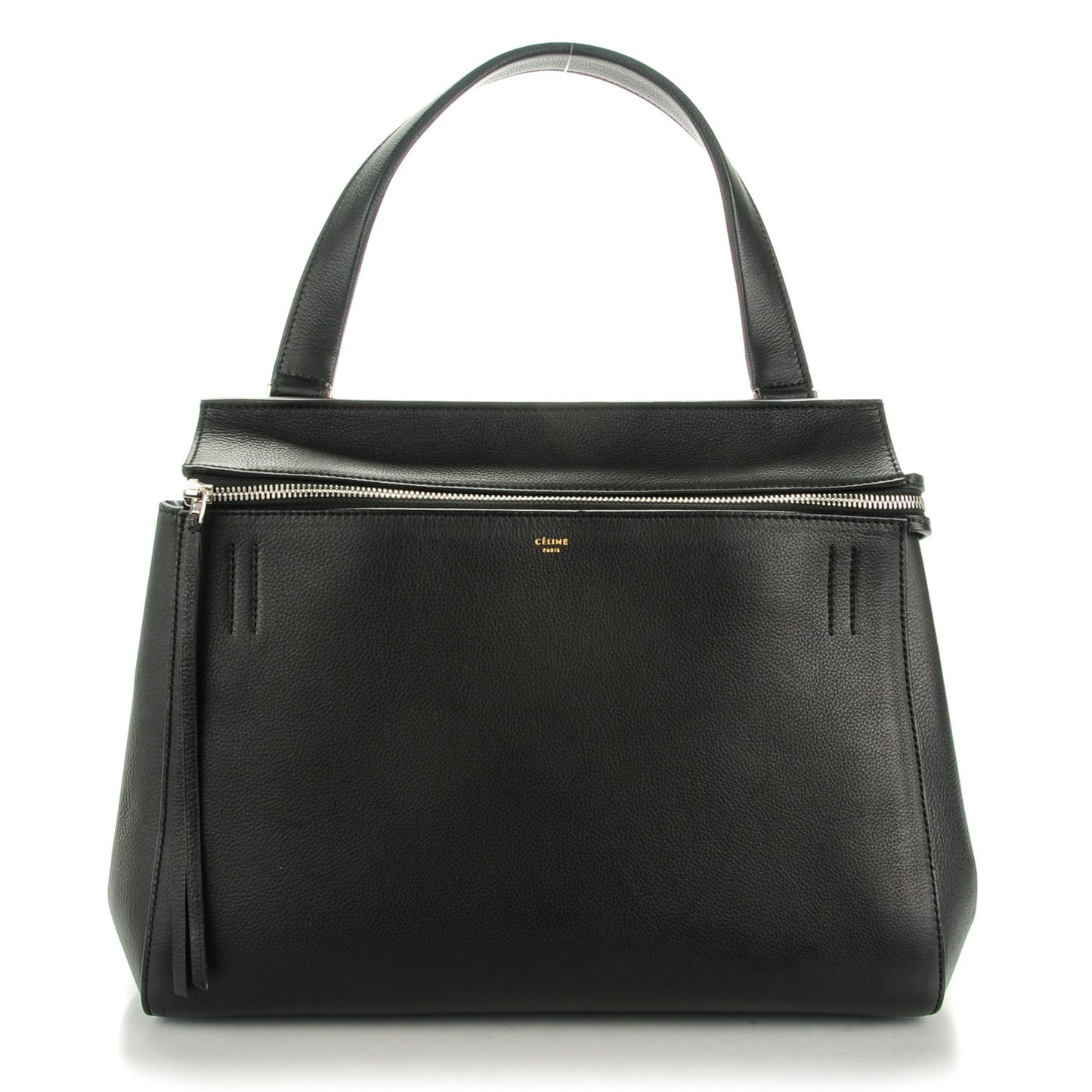Supple Calfskin Medium Edge Shoulder Bag Black