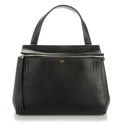 Celine Supple Calfskin Medium Edge Shoulder Bag Black 1 of 8