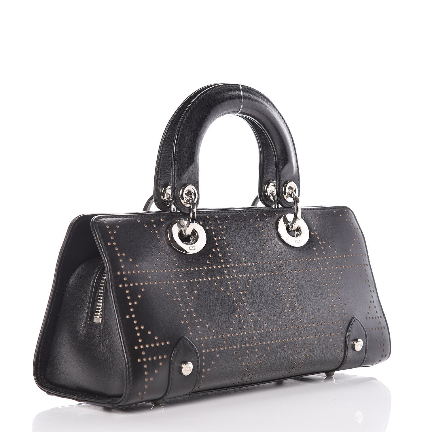 Christian Dior Calfskin Cannage Perforated Small Lady Dior East West Black 3 of 13