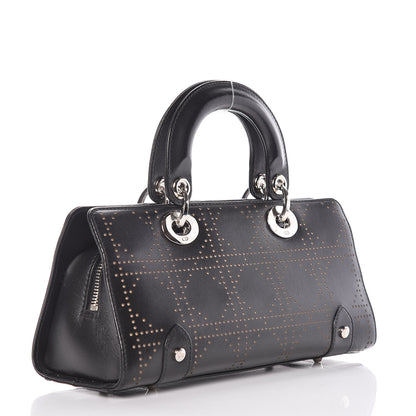 Christian Dior Calfskin Cannage Perforated Small Lady Dior East West Black 3 of 13