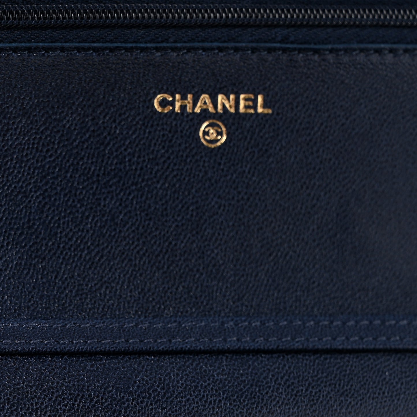 Lambskin Quilted Hold The Line Wallet On Chain WOC Dark Blue