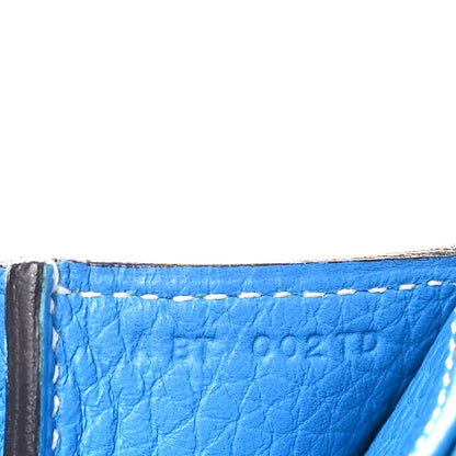 Hermes Taurillon Clemence Halzan 31 GM Bleu Zanzibar 7 of 9