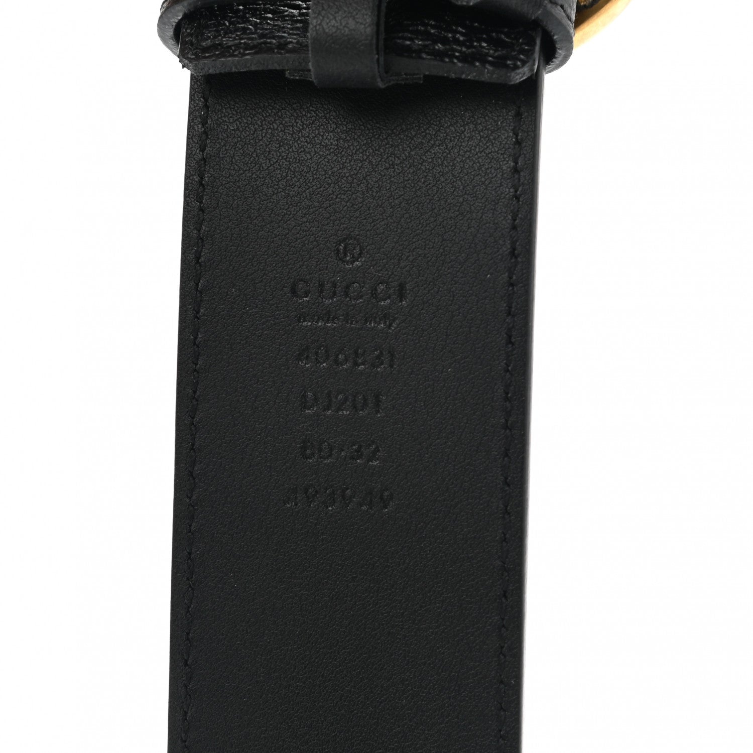 Gucci Textured Calfskin Double G 40mm Belt 80 32 Black 3 of 6