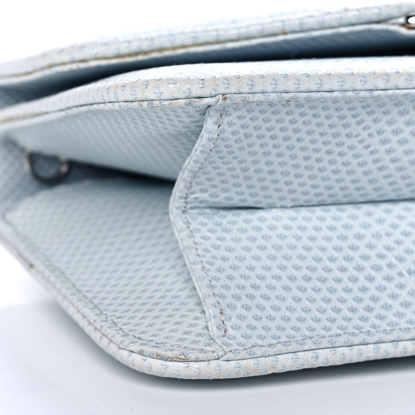 Crystal Lizard Embossed Evening Bag Light Blue