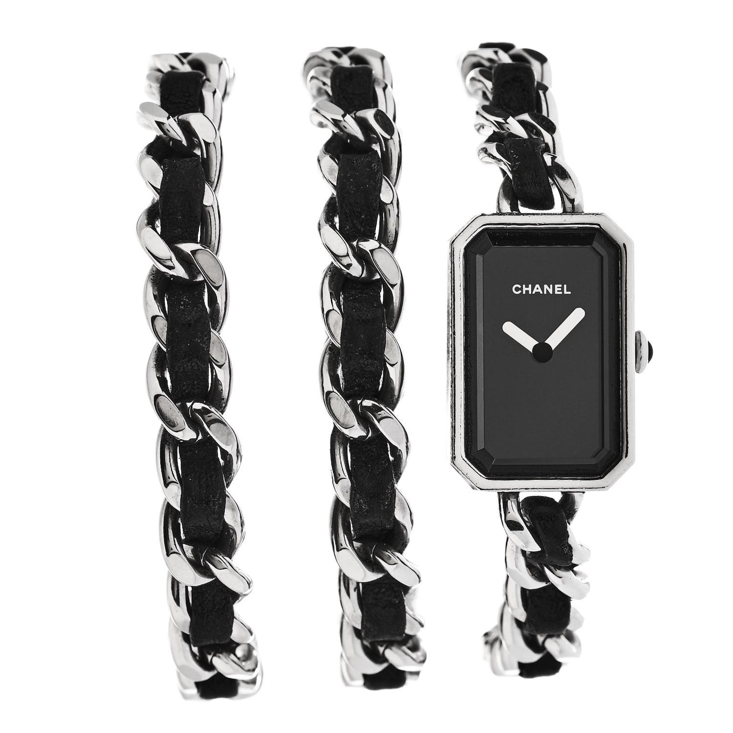Stainless Steel Lambskin 16mm Premiere Rock Triple Row Quartz Watch Black