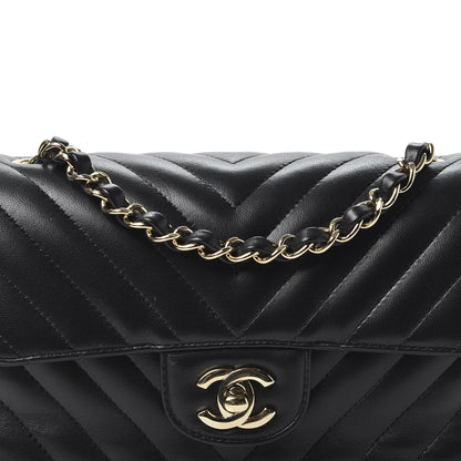 Chanel Lambskin Chevron Quilted Mini Rectangular Flap Black 10 of 10