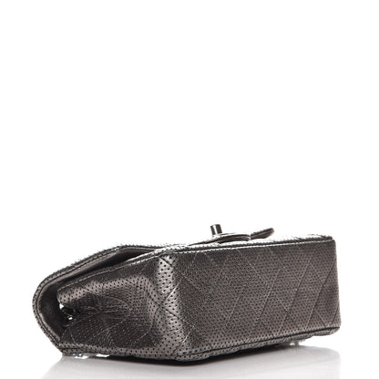 Chanel Metallic Lambskin Perforated Mini Rectangular Flap Grey 4 of 12