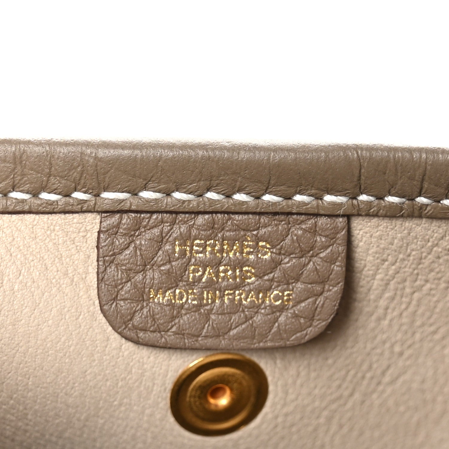Hermes Veau Grizzly Taurillon Clemence Evelyne TPM Gris Caillou Etoupe 6 of 10