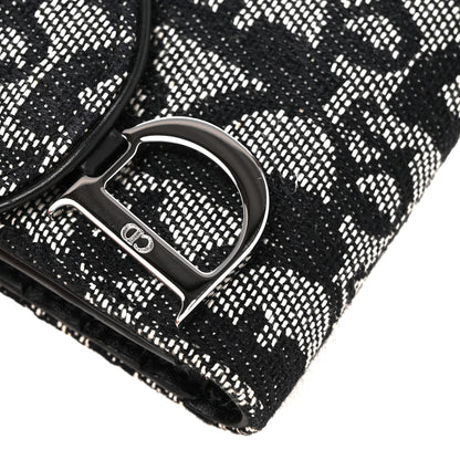 Christian Dior Monogram Compact Saddle Wallet Black 9 of 10
