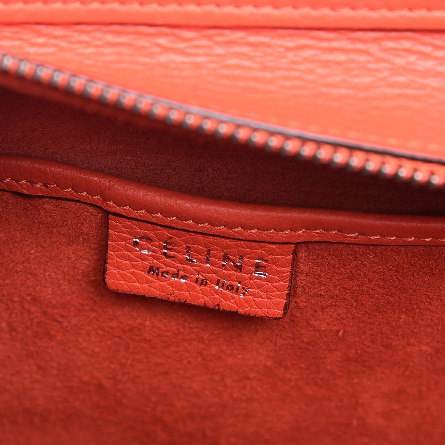Drummed Calfskin Nano Luggage Vermillion
