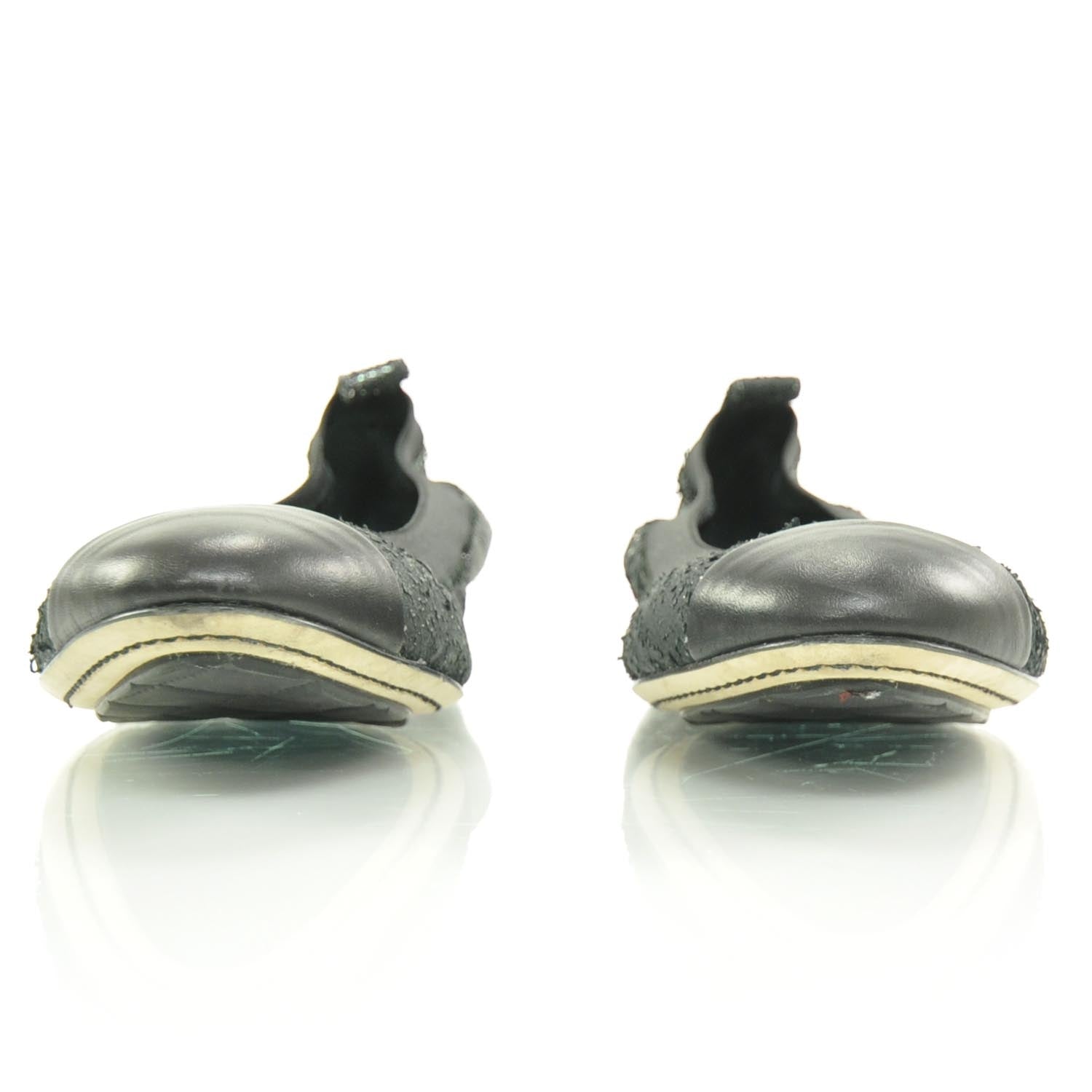 Chanel Stretch Spirit Flats 36 Dark Silver 3 of 10
