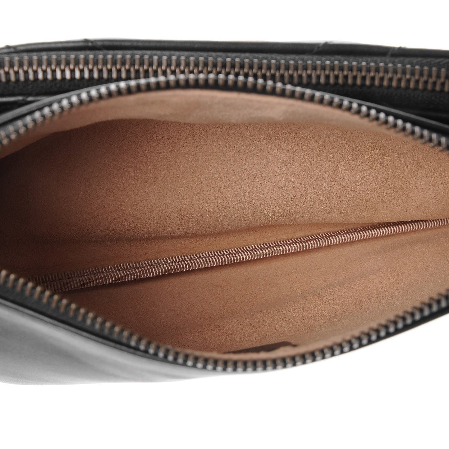 Calfskin Matelasse Small GG Marmont Double Zip Shoulder Bag Black
