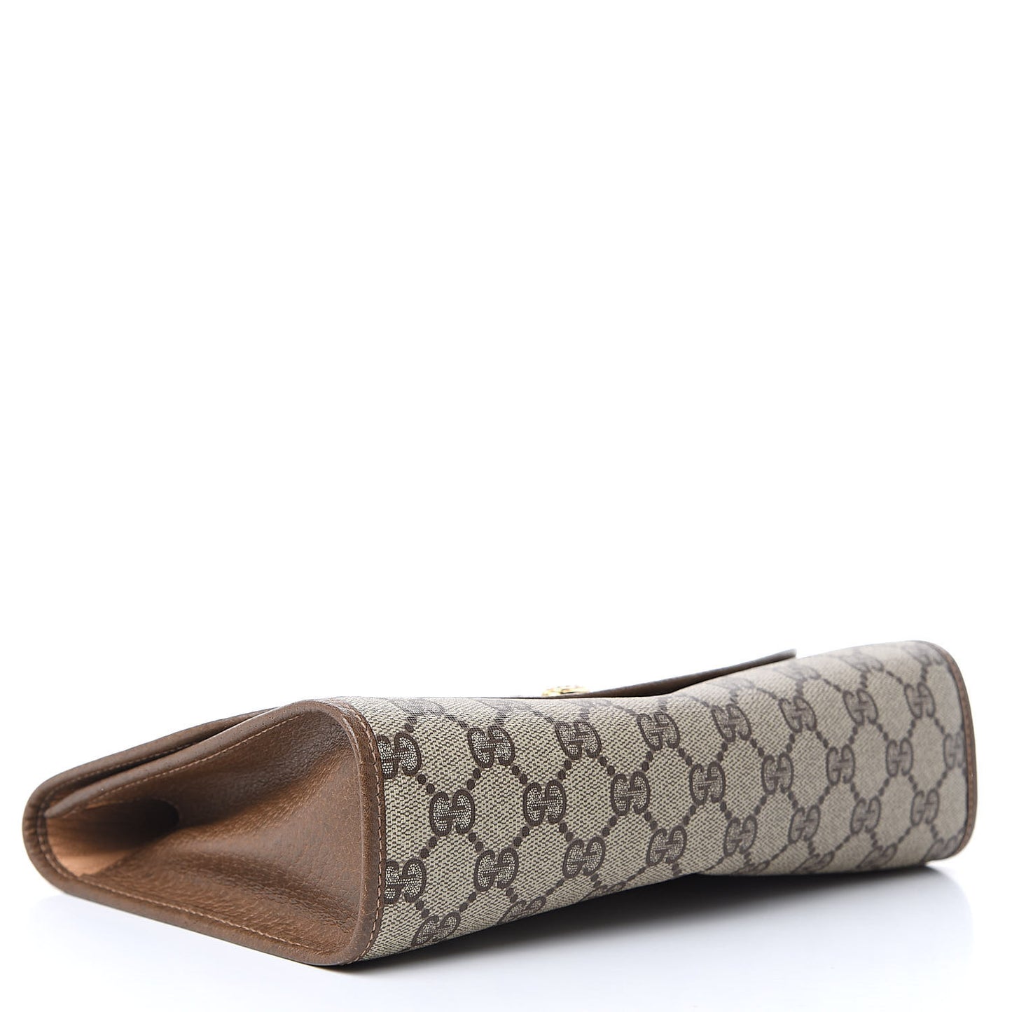 Coated Canvas Monogram Web Clutch Brown