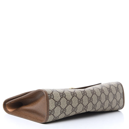 Gucci Coated Canvas Monogram Web Clutch Brown 4 of 9