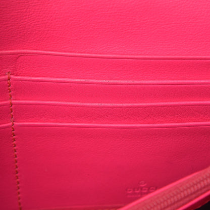 Gucci GG Supreme Monogram Continental Heart Wallet Fluorescent Fuchsia 8 of 12