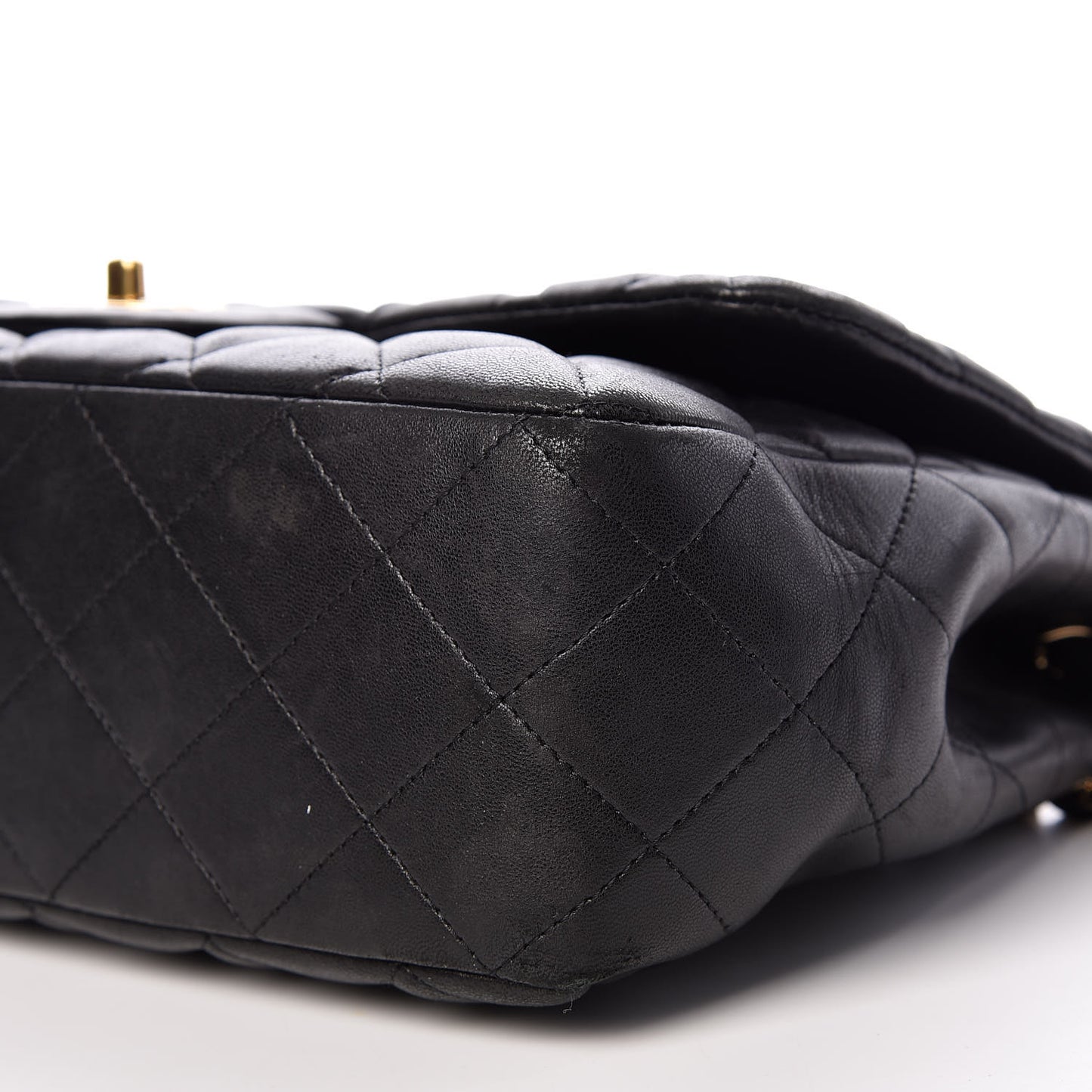 Lambskin Quilted Jumbo Single Flap Black