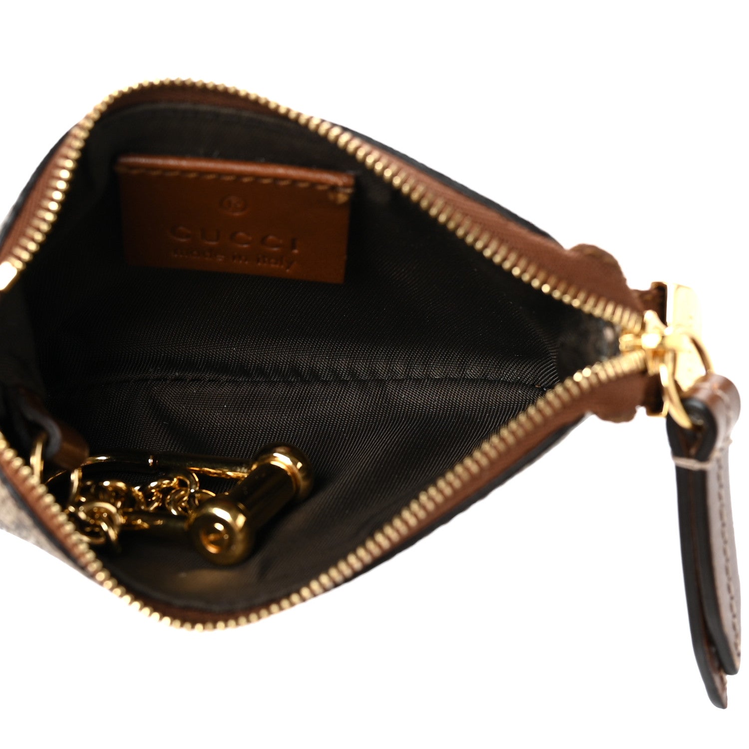 Gucci GG Supreme Monogram Key Case Beige Ebony Cuir 5 of 9
