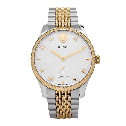 Gucci Stainless Steel 40mm G-Timeless Two Tone Charm Automatic Watch 1 of 5