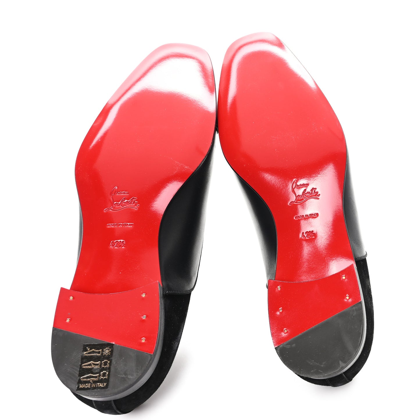 Calfskin Veau Velours Mens Alpha Male Flat 42.5 Black