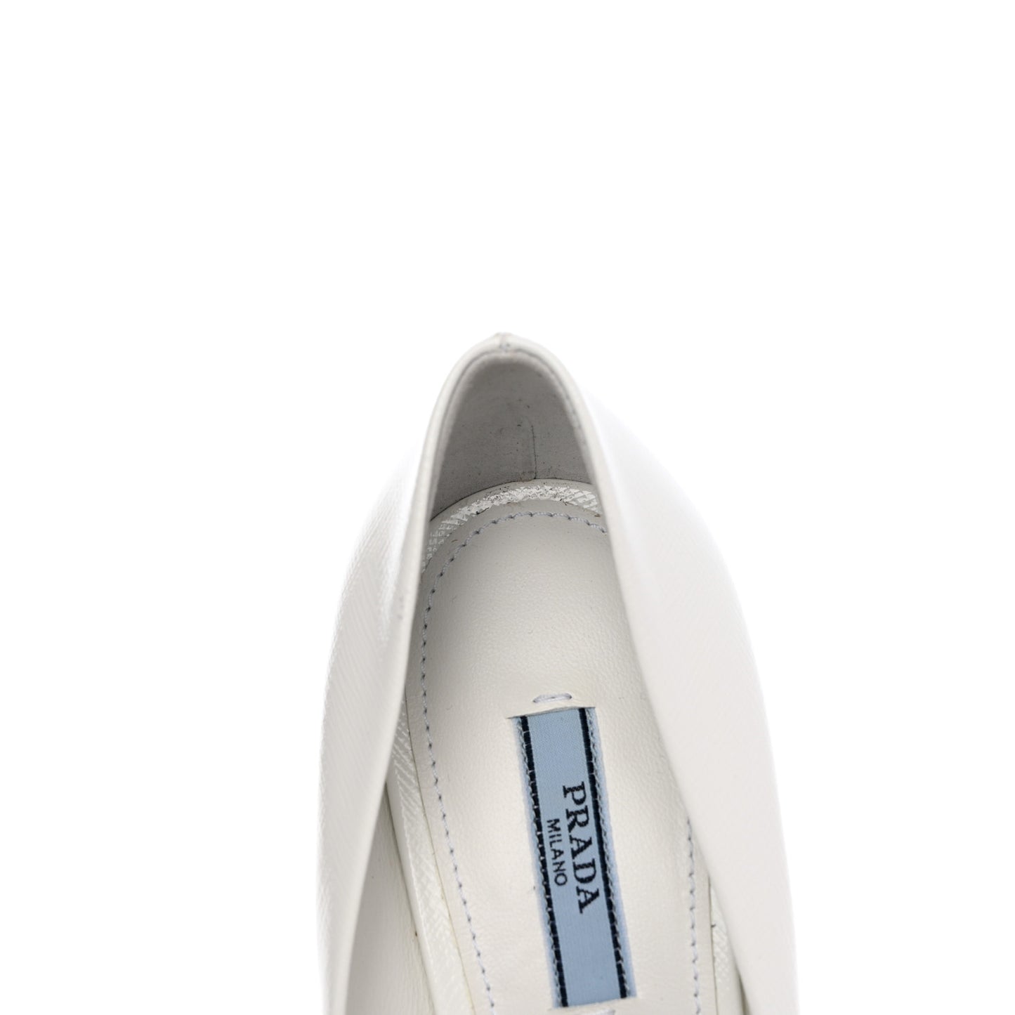 Saffiano Patent Pumps 39 White