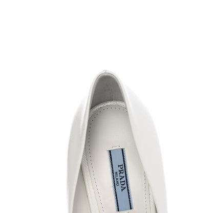 Prada Saffiano Patent Pumps 39 White 10 of 13