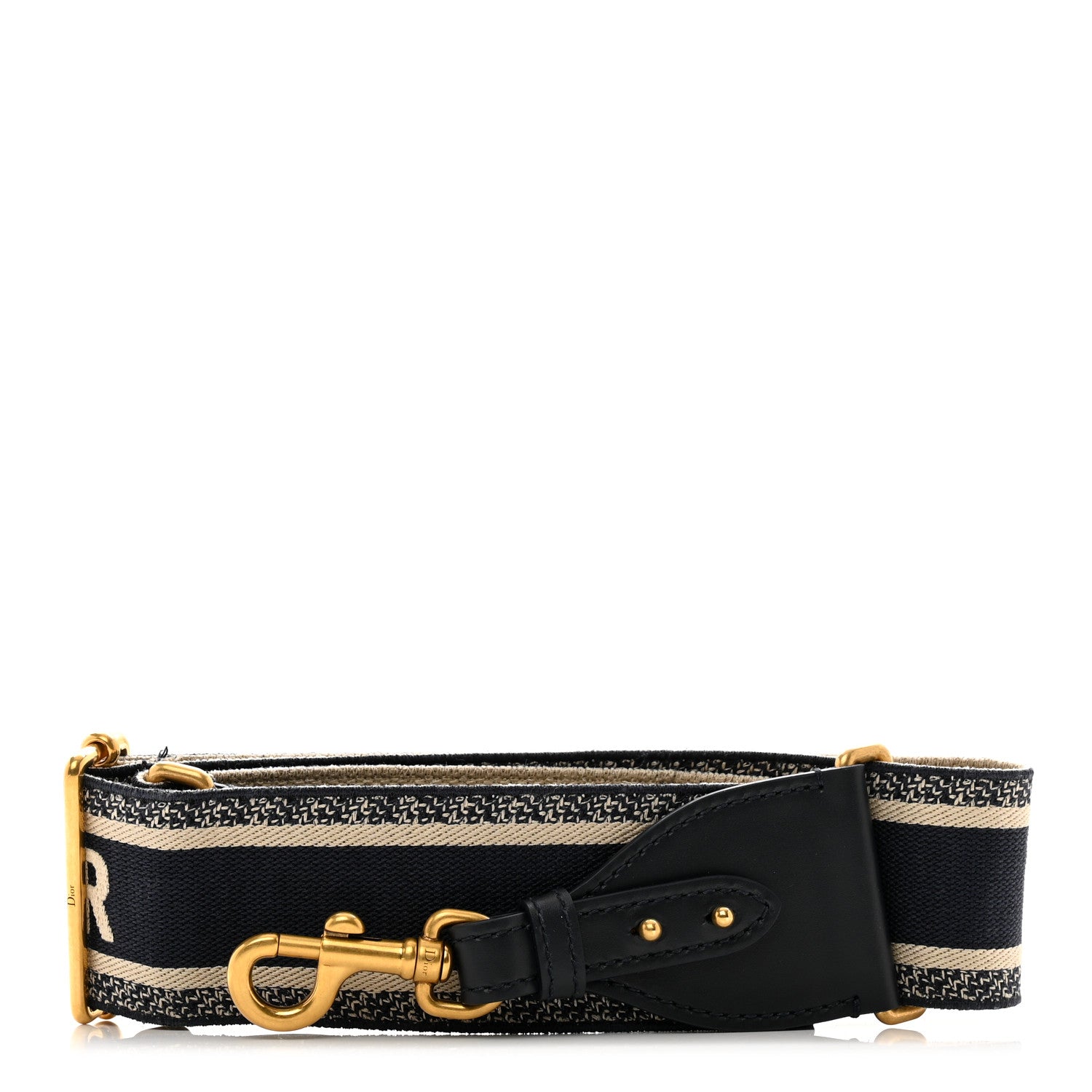 Christian Dior Canvas Embroidered Shoulder Strap Blue 1 of 3