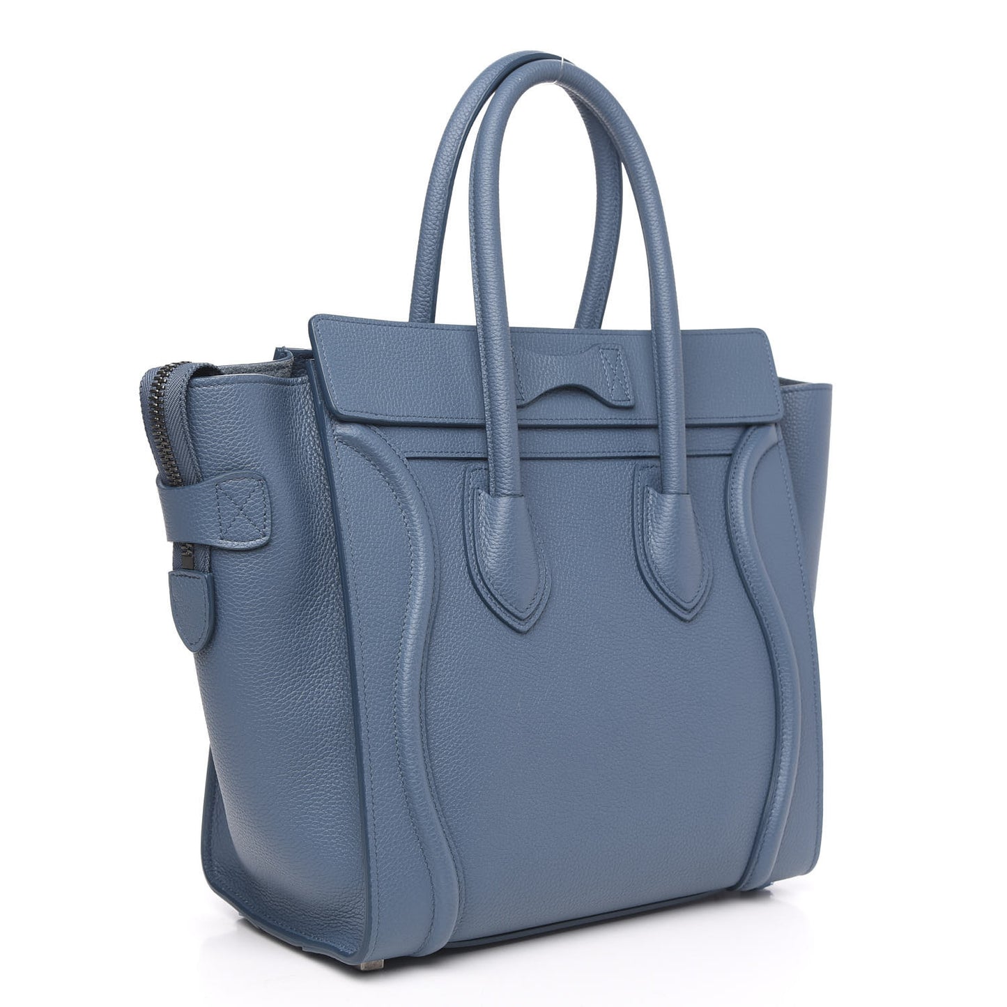 Drummed Calfskin Micro Luggage Slate