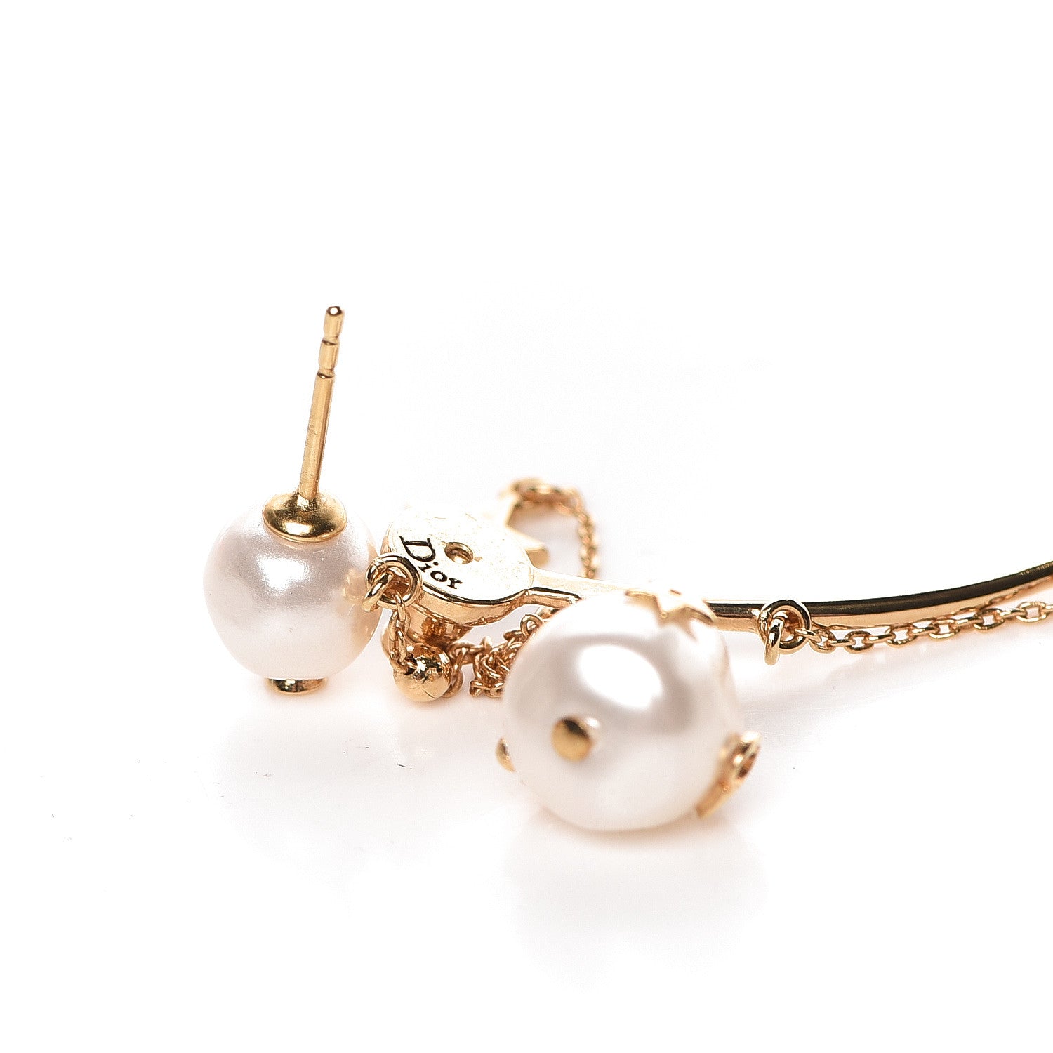 Christian Dior Pearl Shiny-D Earring Gold 3 of 4