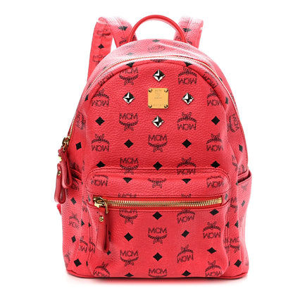 MCM Visetos Studded Small Stark Backpack Red 1 of 9