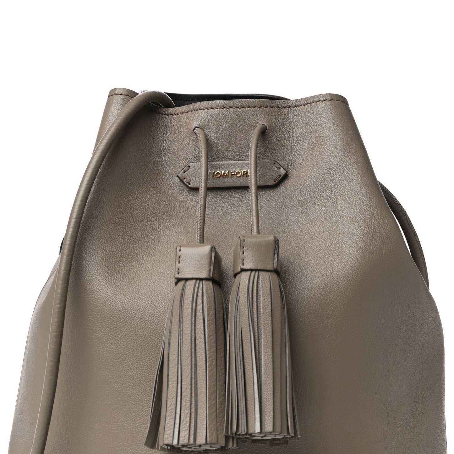 Calfskin Double Tassel Bucket Bag