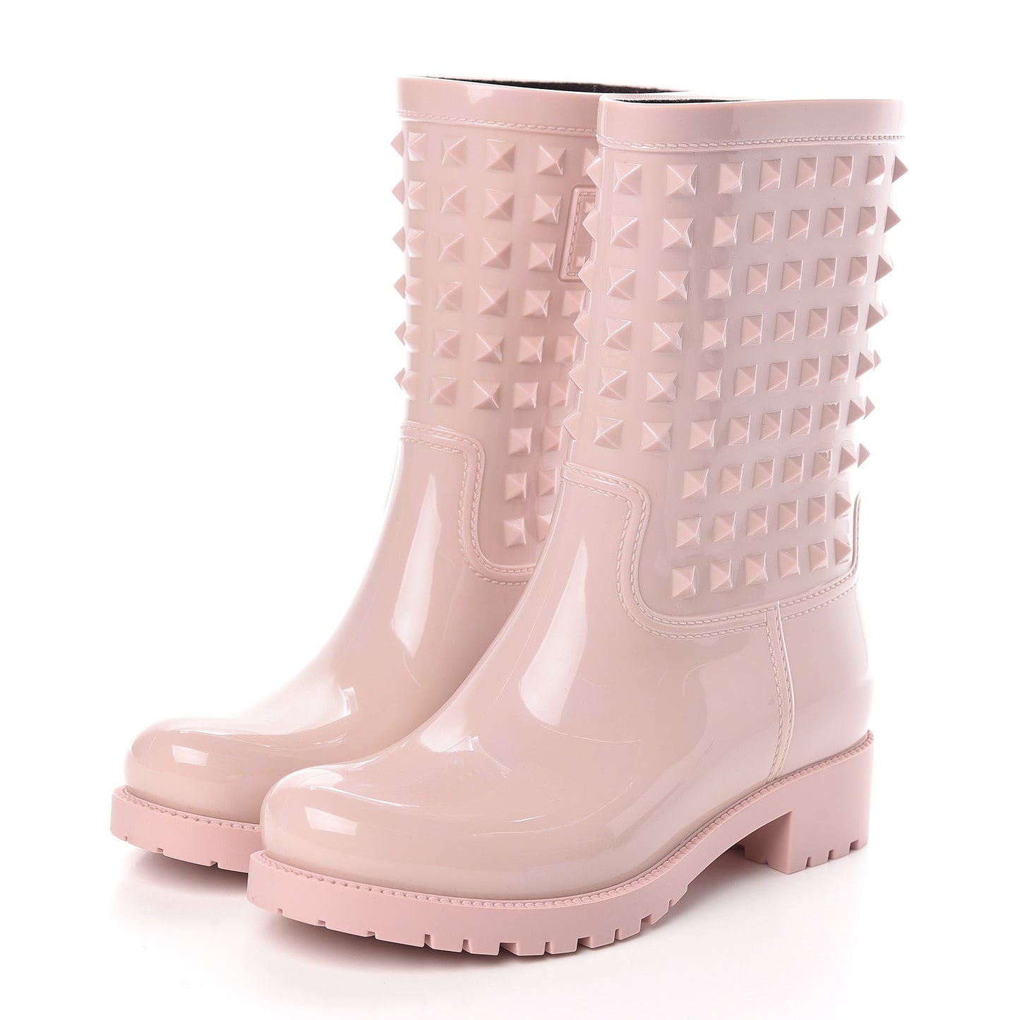 Rubber Rockstud Short Rainboots 38 Water Rose