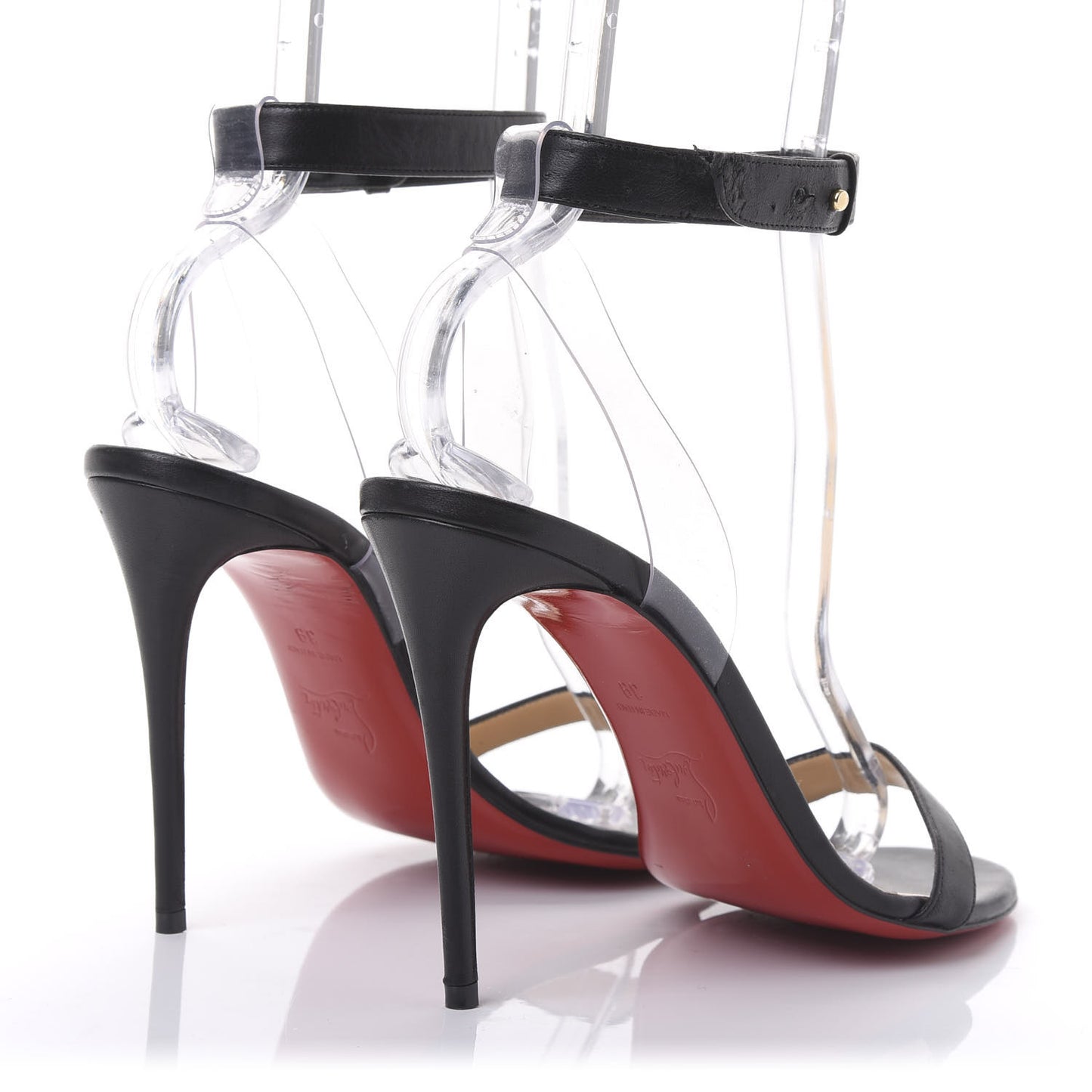 Shiny Nappa PVC Jonatina 100 Sandals 39 Black