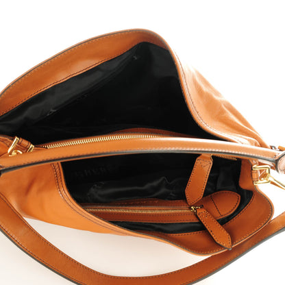 Burberry Soft Lambskin Bridle Calfskin Medium Gosford Hobo Tan 5 of 8
